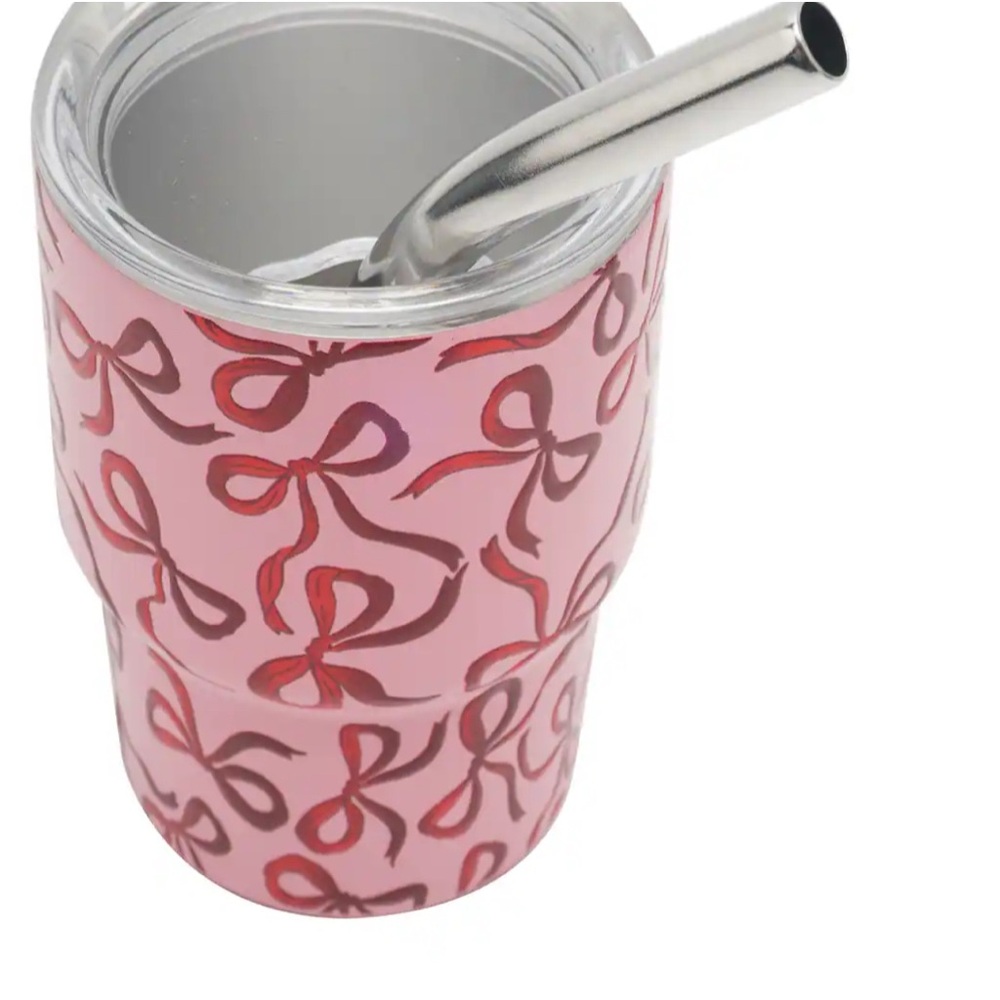 Pink Mini Tumbler with Straw